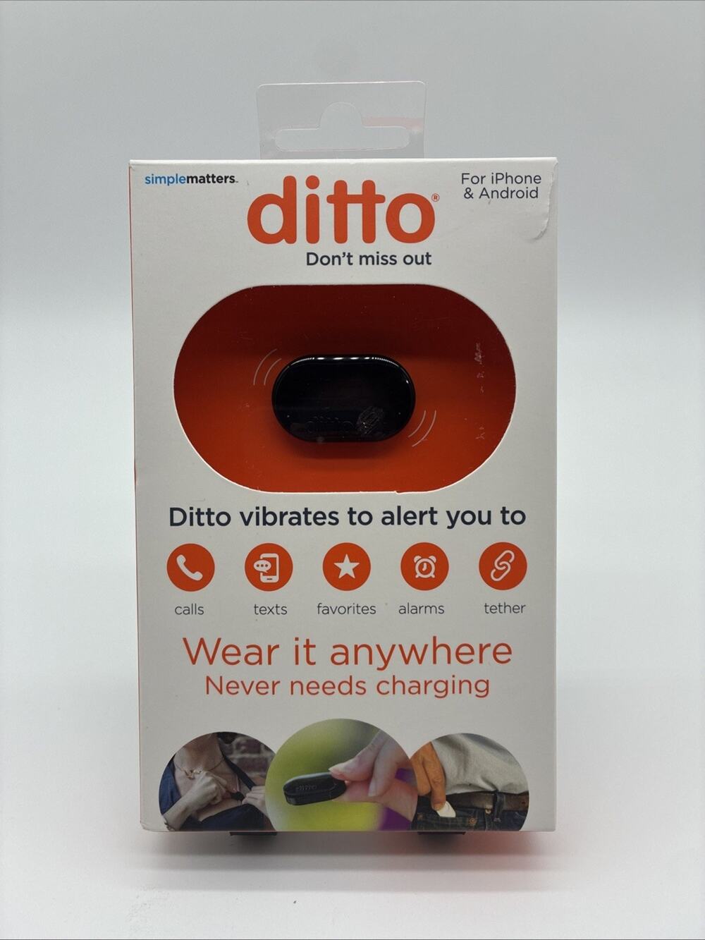 Simple Matters Ditto Bluetooth Virbrating Alert Iphone Android